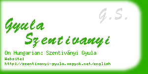 gyula szentivanyi business card